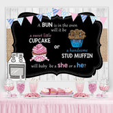 Cupcake Oder Zucht Muffin Geschlecht Aufdecken Hintergrund für Baby Dusche